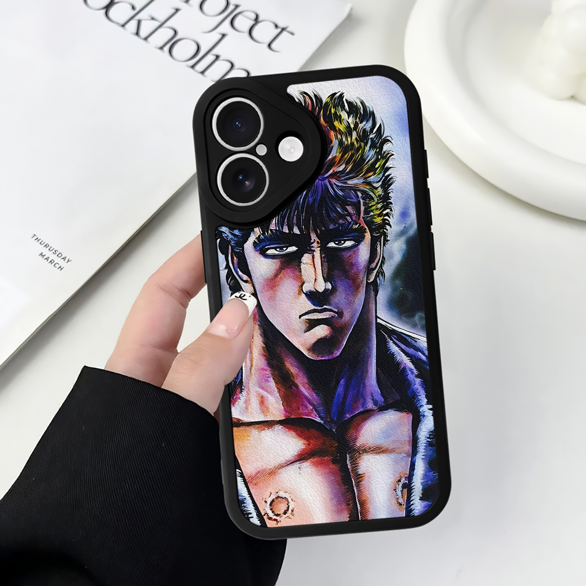 （画像用） 北斗の拳 Fist of the North Star 【iPhone 16シリーズ対応】シリコンスマホケース（レザー調） 材質：シリコン